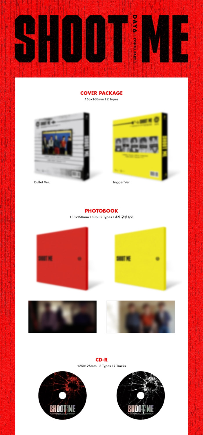 DAY6 3rd Mini Album - Shoot Me : Youth Part 1(Random Ver) CD